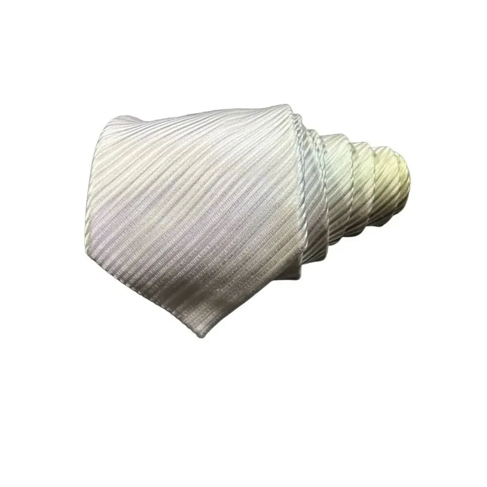 Donald J. Trump Mens Tie Necktie Cream Stripe 100% Silk Tied Wide Woven Classic